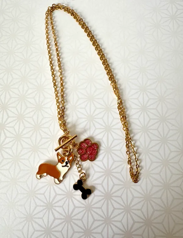Corgi Necklace (937) Gold - Image 3