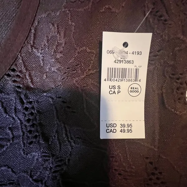 Aerie Superchill Brown Floral Lace Scoop‎ Neck Crop Top Short Sleeve Small NWT - Image 2