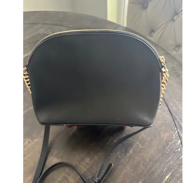 Michael Kors Cindy Dome Crossbody Bag Black Saffiano Leather Gold Tone Hardware - Image 3