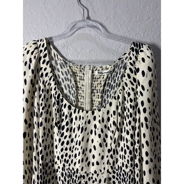 Reformation Alessi Midi Cheetah Print Dress Sz 6 - Image 3