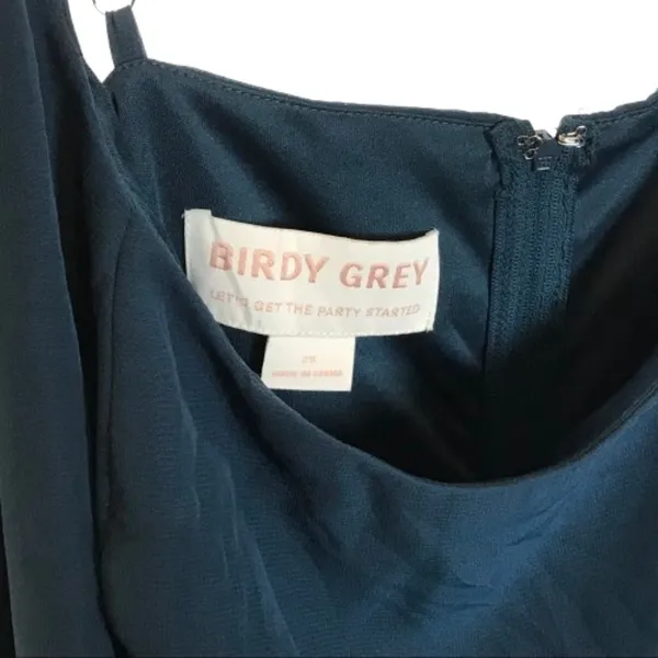 NWT Birdy Grey Womens Plus Size 2X Blue Grace Chiffon Maxi Dress with Slit NEW - Image 4