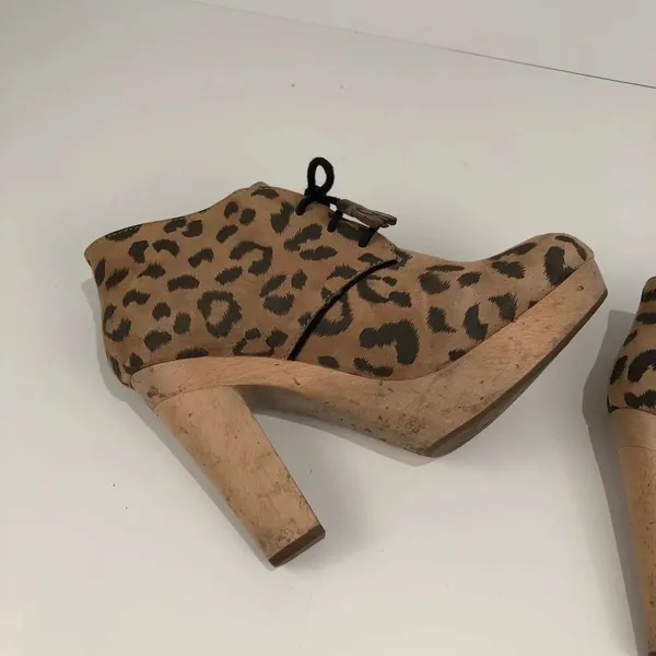 Rebecca Taylor Leone Leopard Print Heeled Booties‎ - Image 7