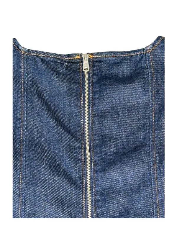 Avec Les Filles 𖦹 Sleeveless A-Line Skater Mini Dress 𖦹 Royal Rinse Denim 𖦹 0 - Image 9