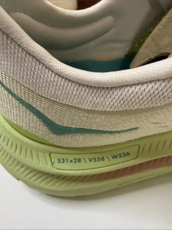 Hoka Kawana Women's Athletic Shoes in Cream, Lime & Pink Accent - Image 7