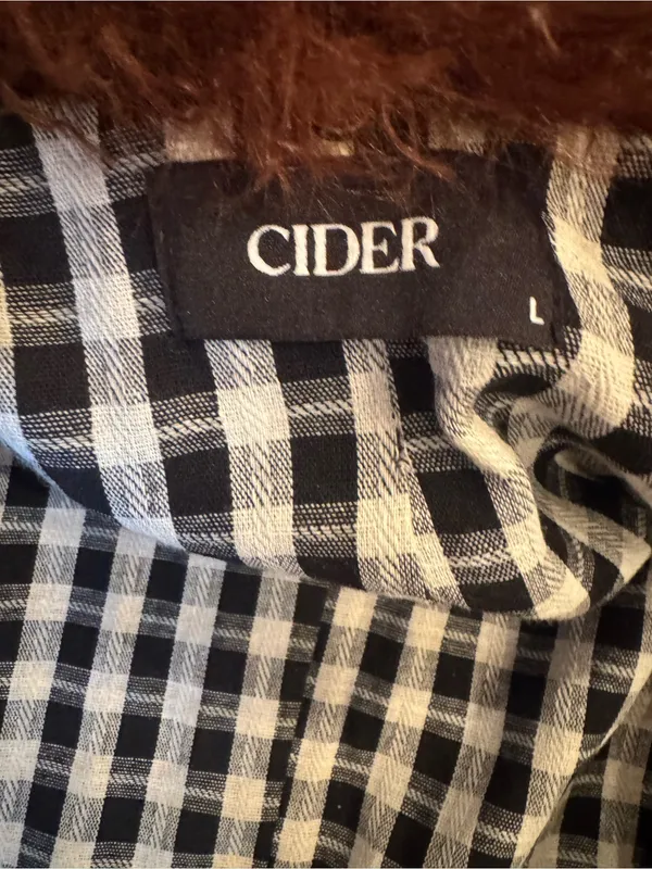 CIDER Brown Faux Suede Penny Lane Jacket - Size Large (EUC, Detachable Fur) - Image 7