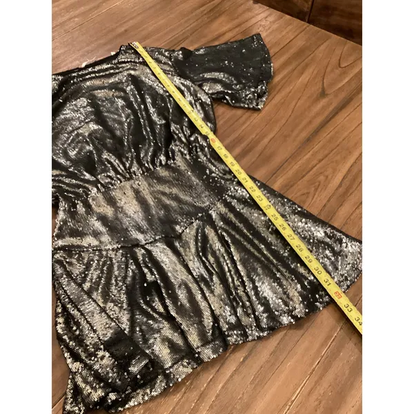 Free People Manuka Sequin Mini Dress Size XS Silver Party NWT - Image 7