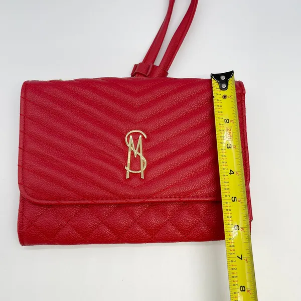 Steve‎ Madden Crossbody Bag Quilted Faux Leather Gold Chain Strap Going Out Chic - Image 13