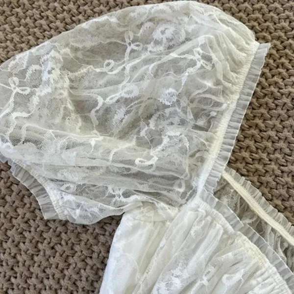 For-love-lemons Women's Cream and White Crop-top - Image 7