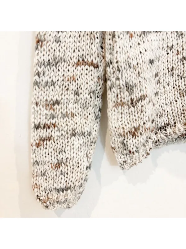 8 by Yoox Speckled Sweater Small Cozy Grandmacore Confetti Chunky Knit Retro Top - Image 7