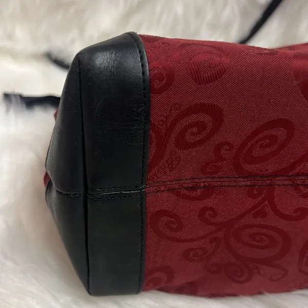 Brighton Mevelyn Red‎ Canvas Tote with Leather Trim B30 - Image 10