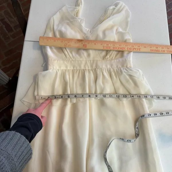 Anthropologie BHLDN Hitherto 100% silk bridal ivory jumpsuit flowy beach coastal - Image 5