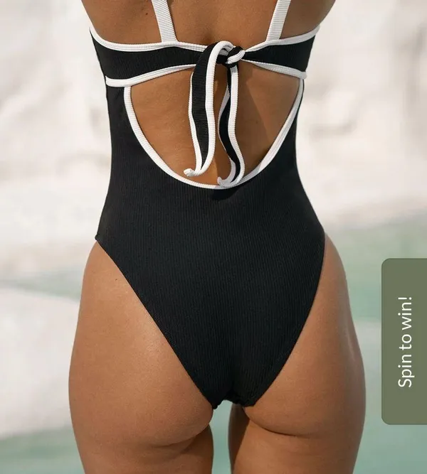 Berlook Contrast Trim Knotted One-Piece Swimsuit 47 - Image 4