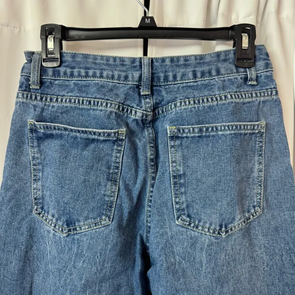 DAZY Blue High Waisted Wide-Leg Casual Jeans - Image 3