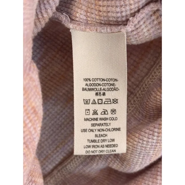 Free People We The Free Womens Henley Top S Pink Waffle Knit Peplum Boho - Image 6