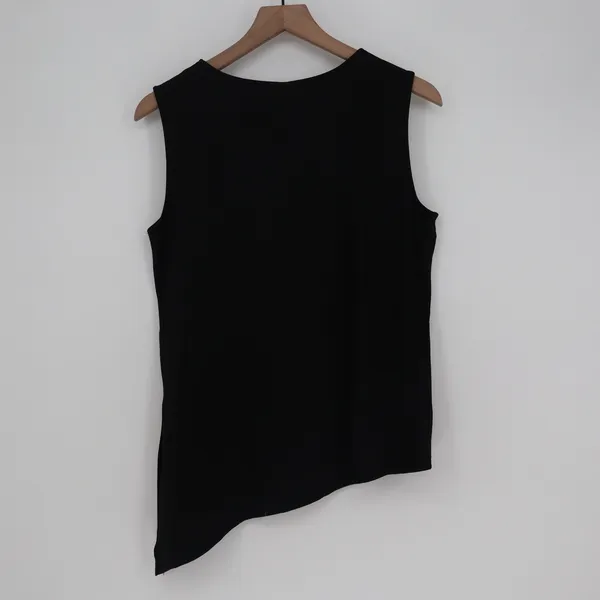 PrettyGarden Black Asymmetrical Hem Sleeveless Tank Top Size L - Image 4