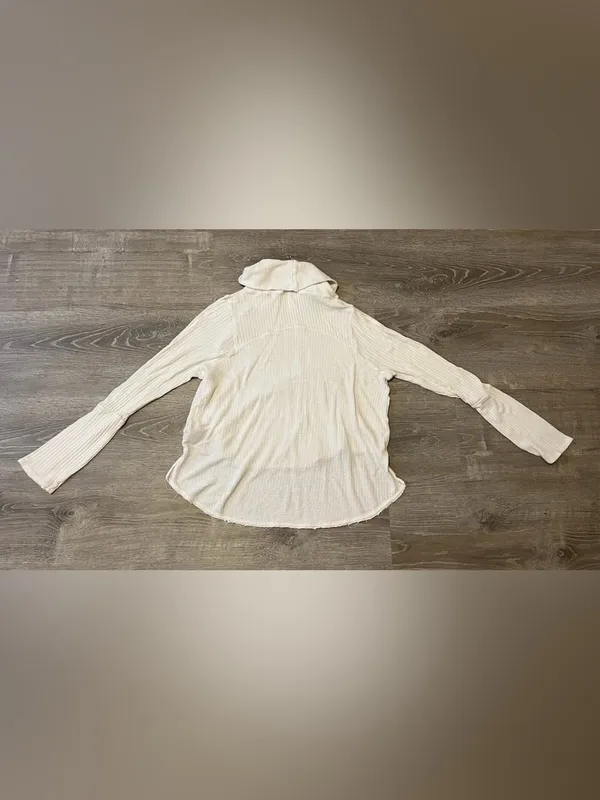 We The Free Waffle Knit Thermal Mock Neck Long Sleeve Top Women’s Size S White - Image 9