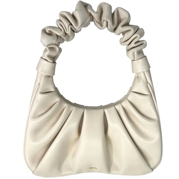 JW‎ PEI Gabbi Ruched Hobo Handbag Ivory Vegan Leather Small Hobo Bag Like New - Image 2