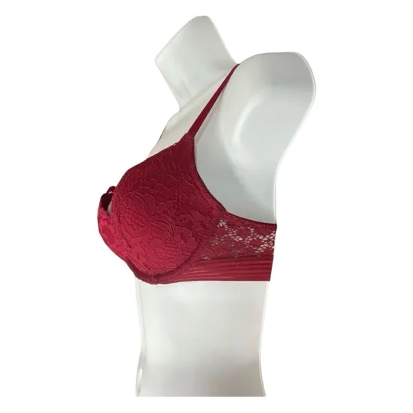 Victorias Secret Red Floral Lace Very Sexy Push-Up Bra Size 32C Underwire - Image 3