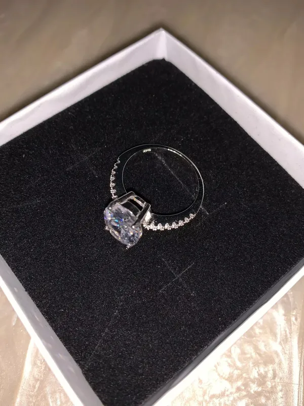 3Ct Diamond Oval Solitaire Ring All Sizes 925 Silver Bridal Wedding Logo Luxury Engagement Cz Bling 4.5 5 6 7 8 9 10 N - Image 2