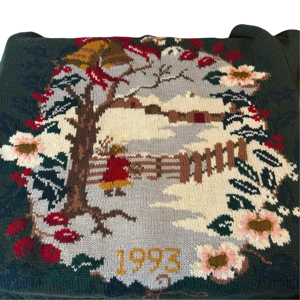 Laura Ashley Vintage Winter Motif 1993 Special Edition Sweater Jumper Size Large - Image 7