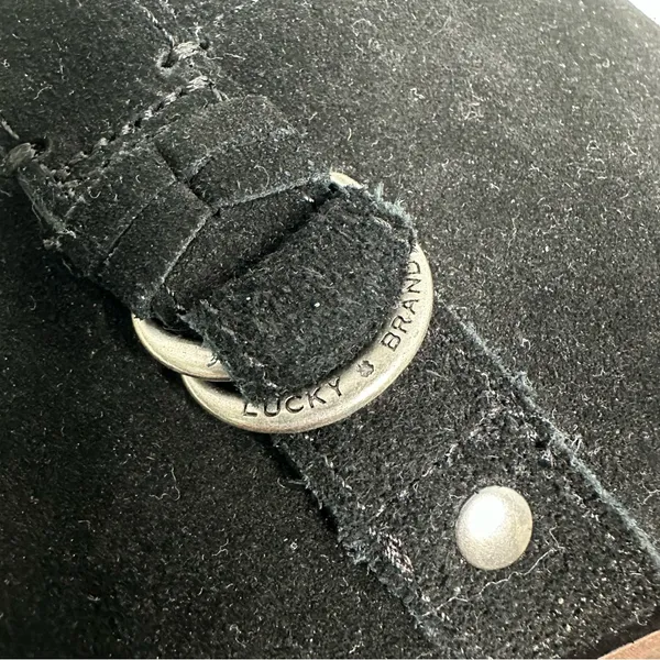 Lucky Brand Sifon Black Suede Block Heel Ankle Boot Size 8 - Image 7