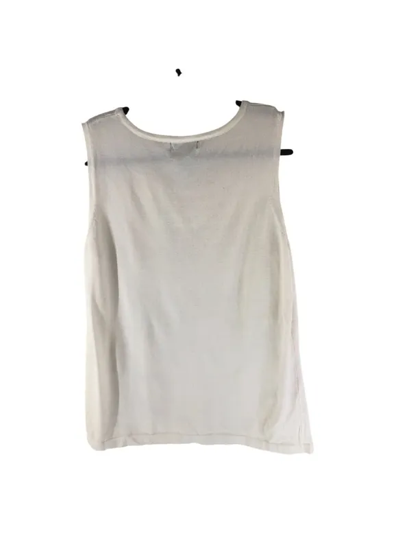 J'Envie Womens Sleeveless White Tank Top Rayon Blend Size Large - Image 2