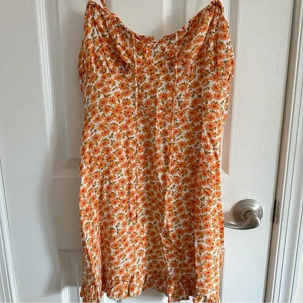 Princess Polly Orange Floral Mini Dress Rayon Size 6 - Image 8
