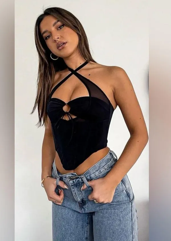 White Fox Boutique Love to Love Mesh Bustier - Image 3