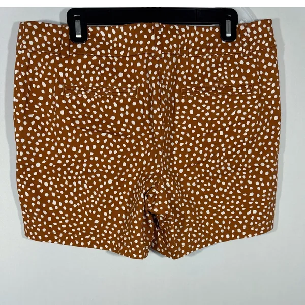 Ann Taylor LOFT Outlet Womens Rust Brown White Polka Dot Cotton Shorts Size 8‎ - Image 5