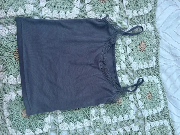 Dark Grey Lace Tank - Image 3