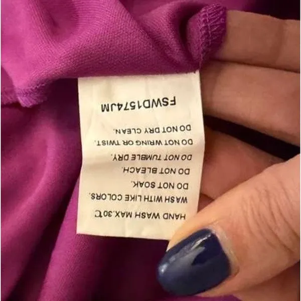 Faeriesty Surplice Neck Lantern Sleeve Chiffon Mermaid Dress in Purple sz Medium - Image 10