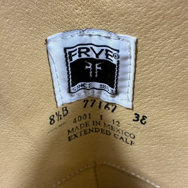 Frye Melissa Button Solid Riding Boots Brown Leather Extended Calf Size 8.5 B - Image 6