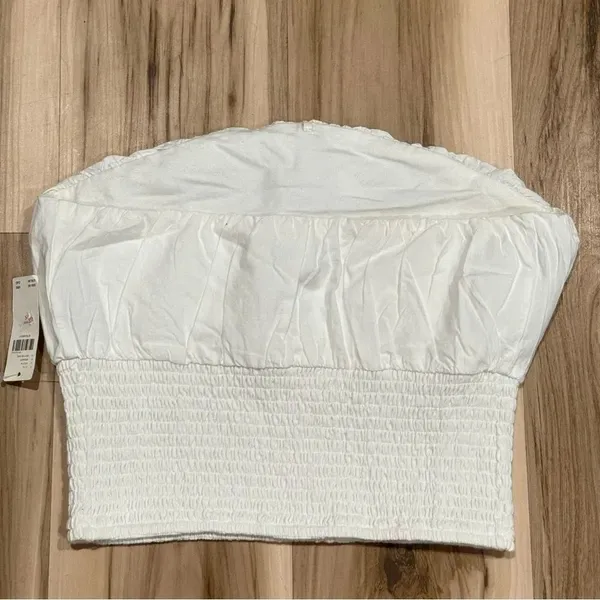 NEW Anthropologie Maeve White Tie Strapless Top Women’s Small - Image 3