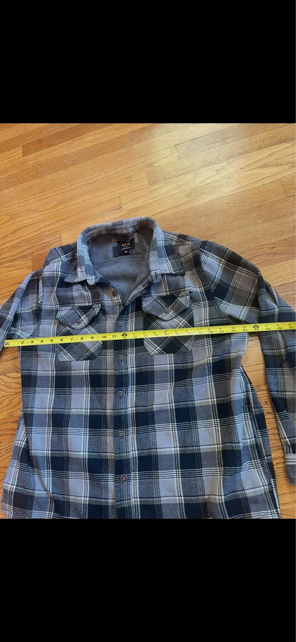 Vintage Lee Gray Plaid Collar Shirt Jacket - Image 6
