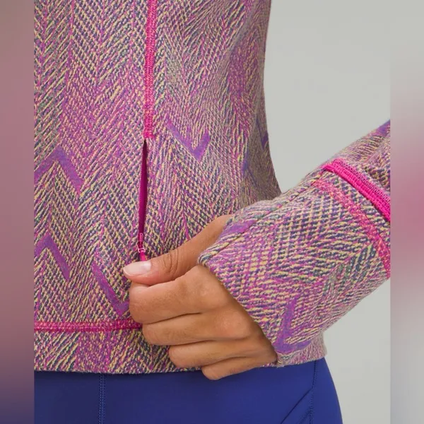 Lululemon Swiftly Tech Long Sleeve 2.0 Chevron Herringbone Magenta Purple Size 2 - Image 9