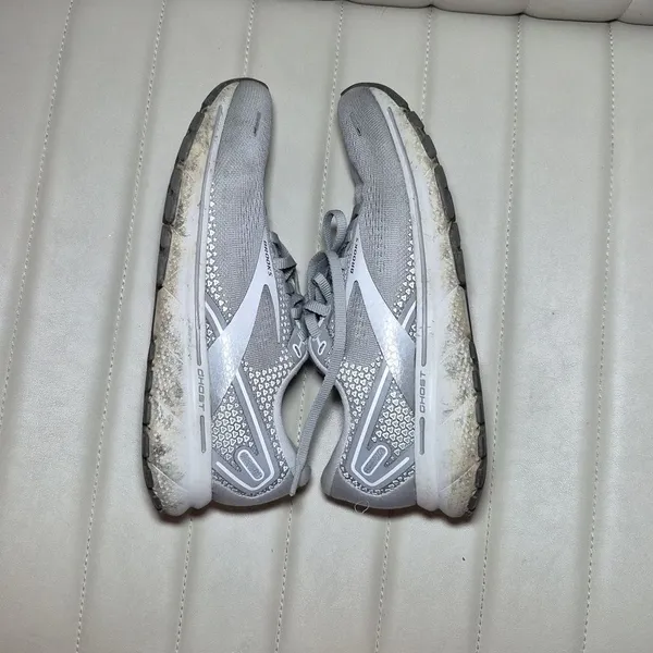 Brooks Ghost Sneakers Size 8 Women's Light Gray Mesh Running Shoes - Image 9