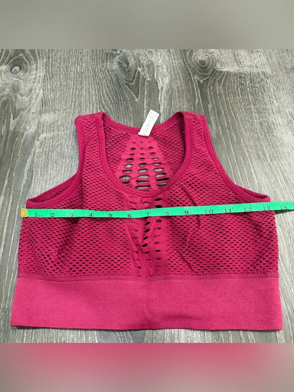 Red Mesh Sports Bra Size M - Image 4