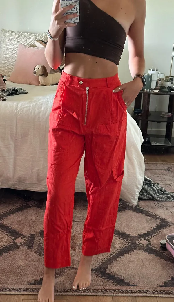 Urban Outfitters Orange Baggy Pants - Image 3