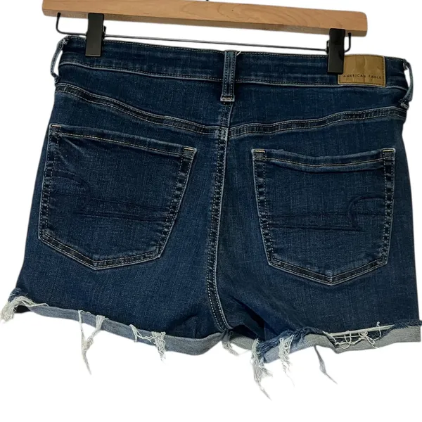 American Eagle Hi Rise Shortie Denim Jean Shorts Women's Sz 6‎ Distressed - Image 3
