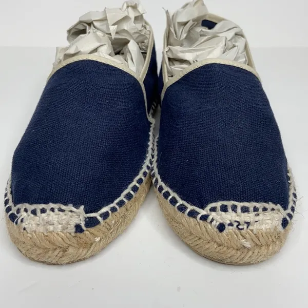 Toni Pons Blue Canvas Espadrilles Tan Trim Slip-On - Image 11