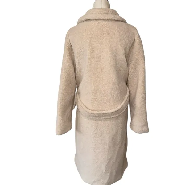 NWT BLANKNYC Women’s Neutral Oat Button Tie Double Breasted Peacoat Coat Jacket - Image 6
