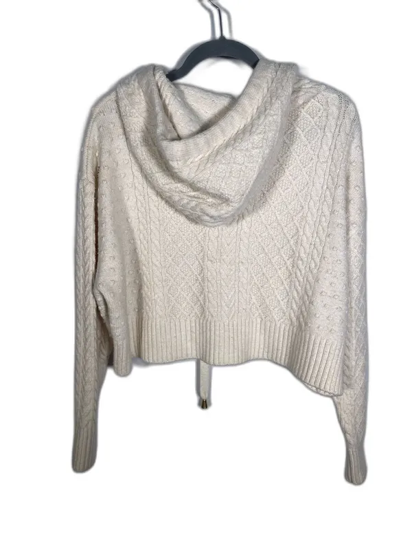 Zara Womens Cream Knit Sweater Hoodie Sweatshirt Small - Image 5