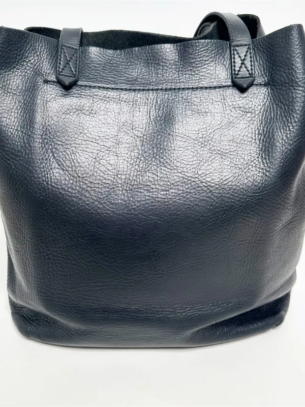 Madewell Black 100% Leather Transport Tote Bag Large 14x12 - Image 2