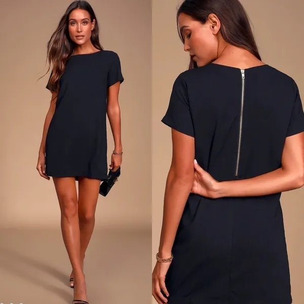 Lulus Shift and‎ Shout Shift Dress in Navy Blue Size Small - Image 2