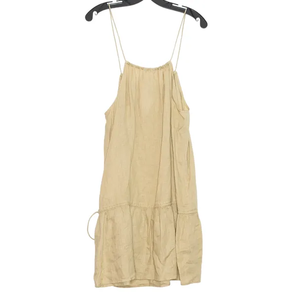 J Crew Linen Dress Minimalist Coastal Beach Resort Boho Neutral Summer Casual M - Image 2