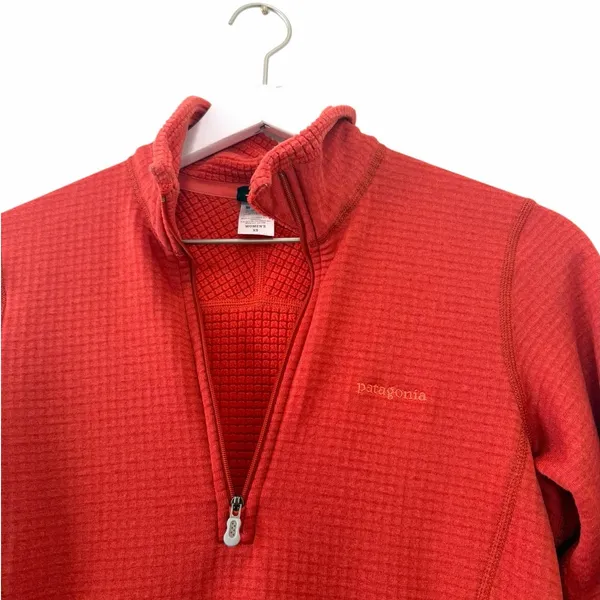 Patagonia R1 Quarter Zip Pullover Grid Fleece Red Women’s XS - Image 4