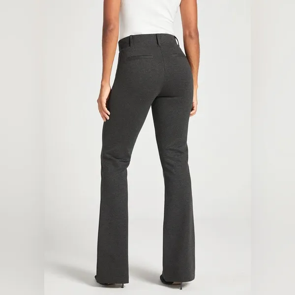 Betabrand Classic Dress Pant Bootcut Pull On Yoga Pant in Charcoal Grey Medium - Image 2