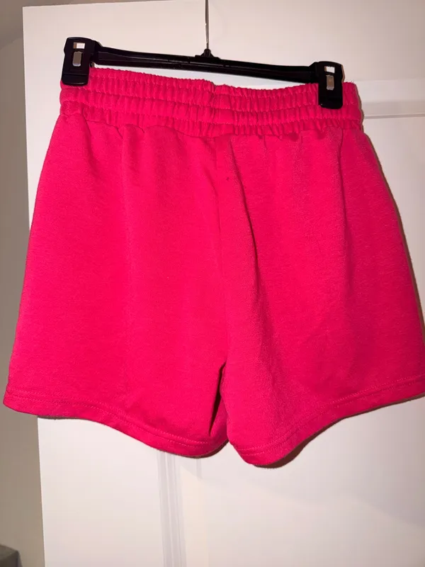 New Mix Womens Hot Pink Cropped Hoodie & Drawstring Shorts - Image 3