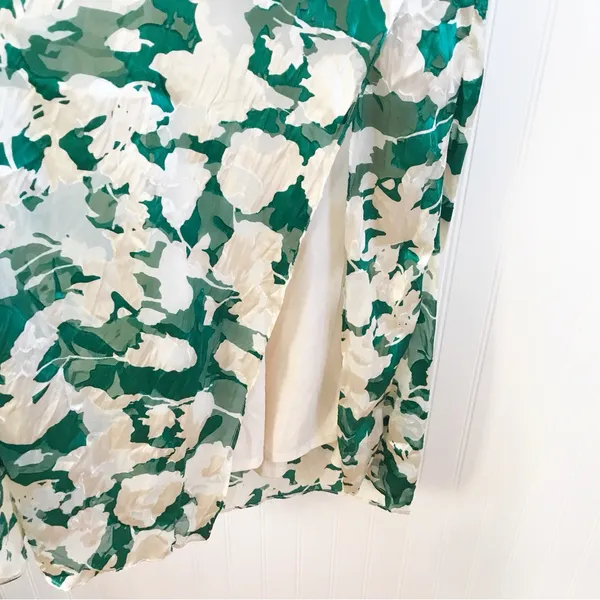ASTR‎ the Label Velvet Burnout Midi Dress XS Green Floral Open Back Thigh Slit - Image 10