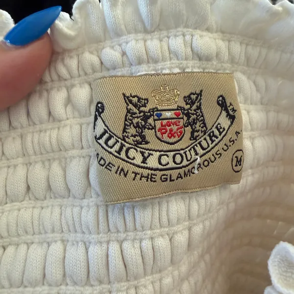 JUICY COUTURE U2K Vintage Smocked Velour Terry Cloth Strapless Dress | Medium - Image 5